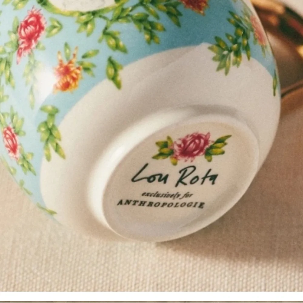 Lou Rota exclusively for Anthropologie Floral Dog Print Mug with Gold Handle - Picture 3 of 6